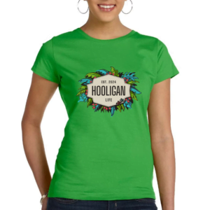 Hooligan Life Luau Graphic T-Shirt 100% Cotton Women