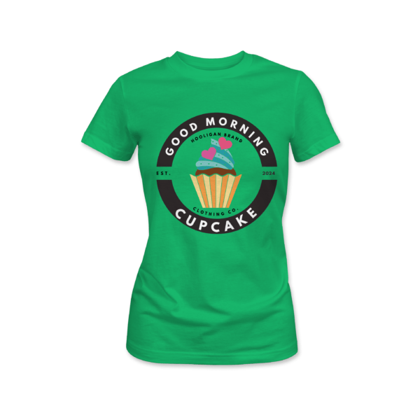 Hooligan Brands Good Morning Cupcake Graphic T-Shirt 100% Cotton Women - Image 2