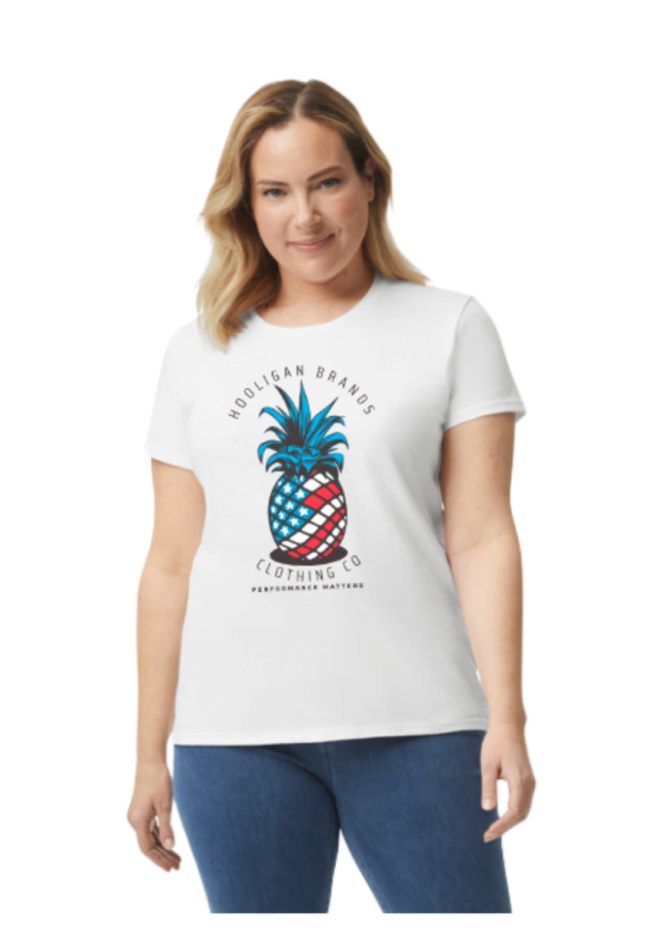 Hooligan Brand Pineapple T-Shirt White Real