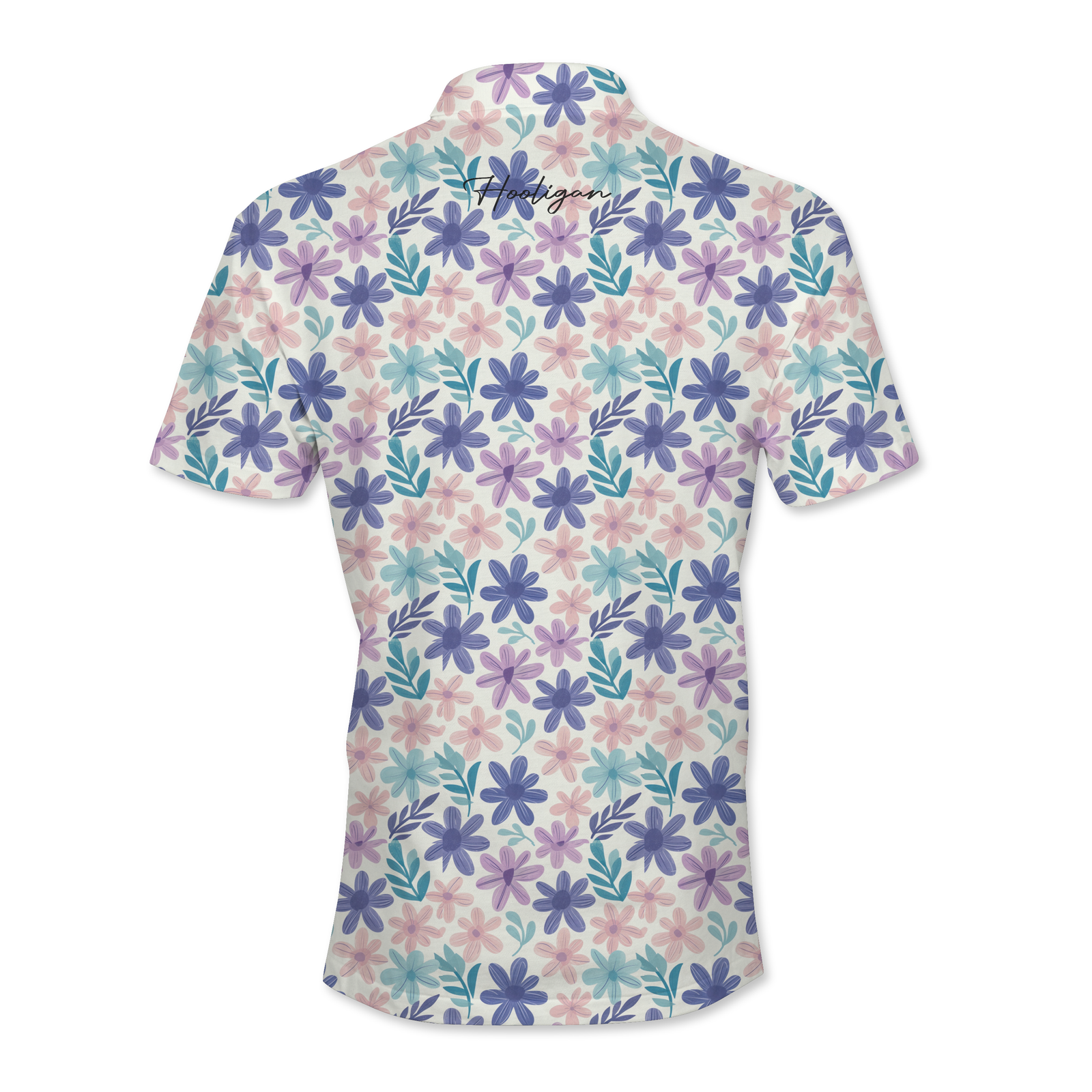 back view of the spring flower polo